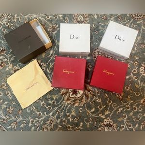 Small boxes and storage bags - Dior Louis Vuitton and Ferragamo